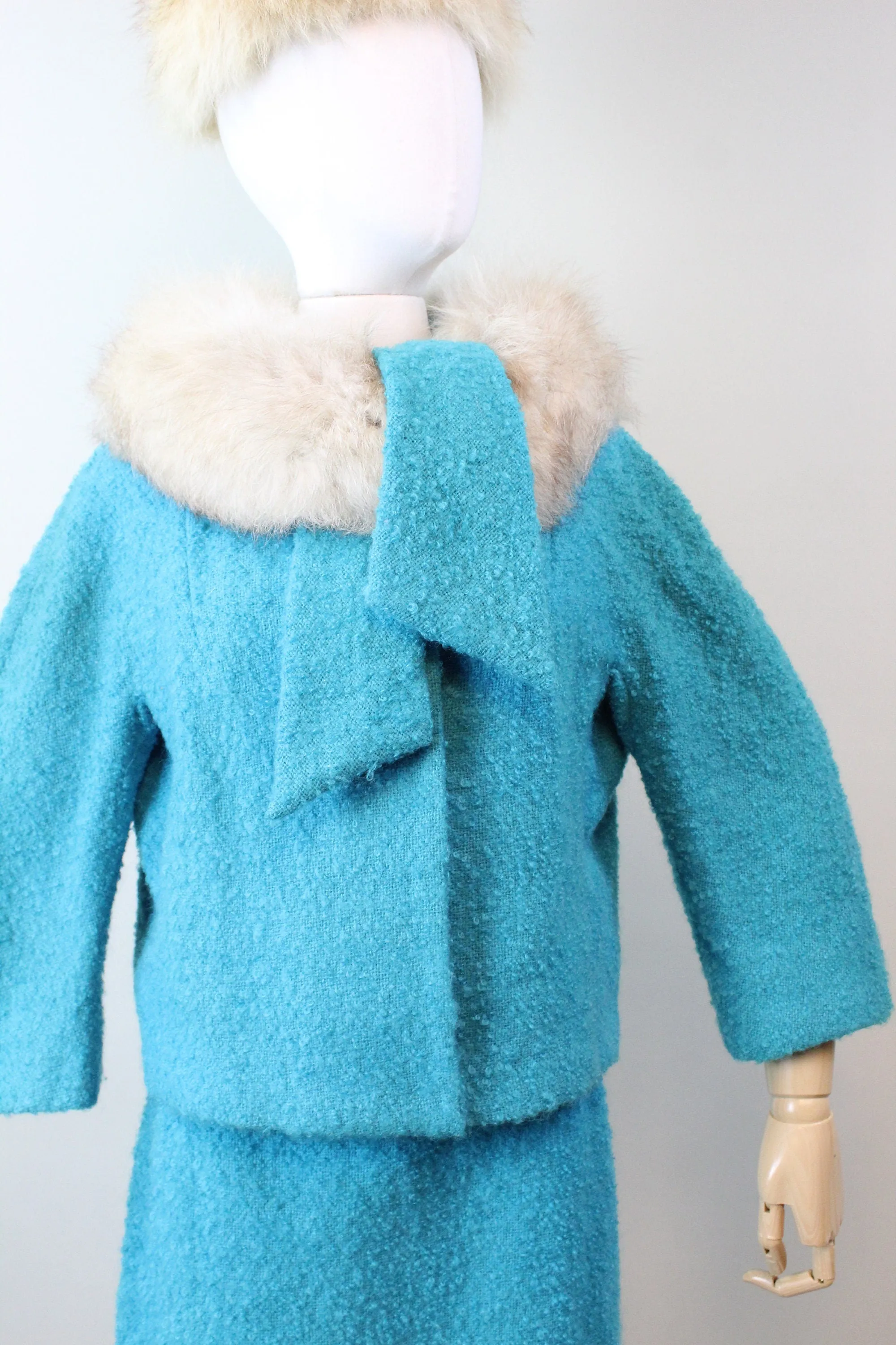 1960s 1963 LILLI ANN suit FUR collar medium | new winter