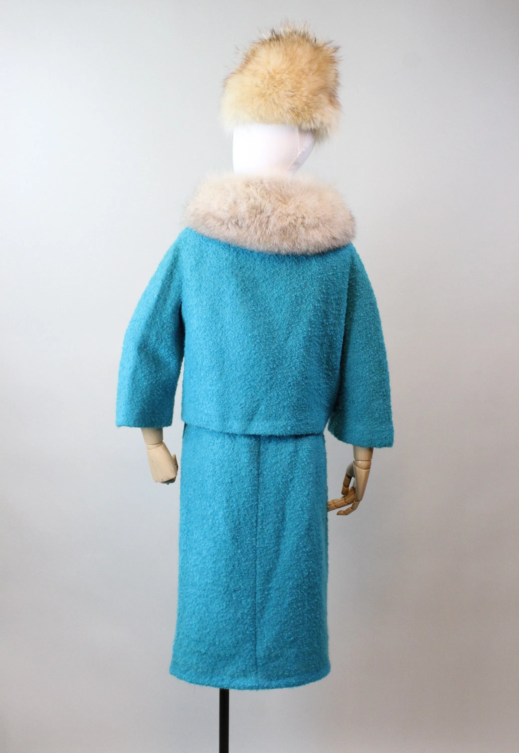 1960s 1963 LILLI ANN suit FUR collar medium | new winter