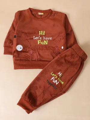 3Mth - 9Mth Fun Rust Brown Baba Suit For Newborns AJ NBS135