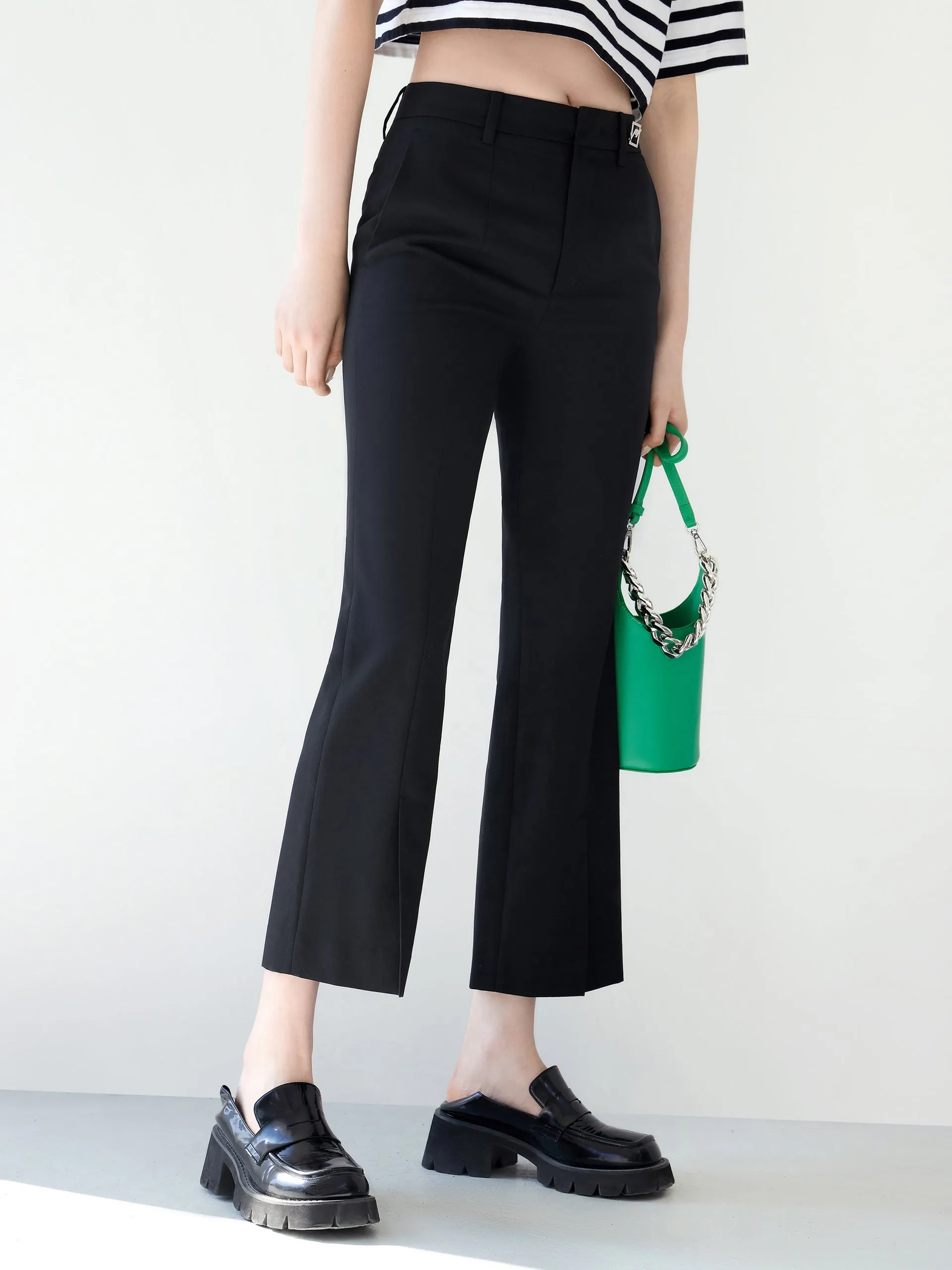 Ankle Length Straight Suit Pants