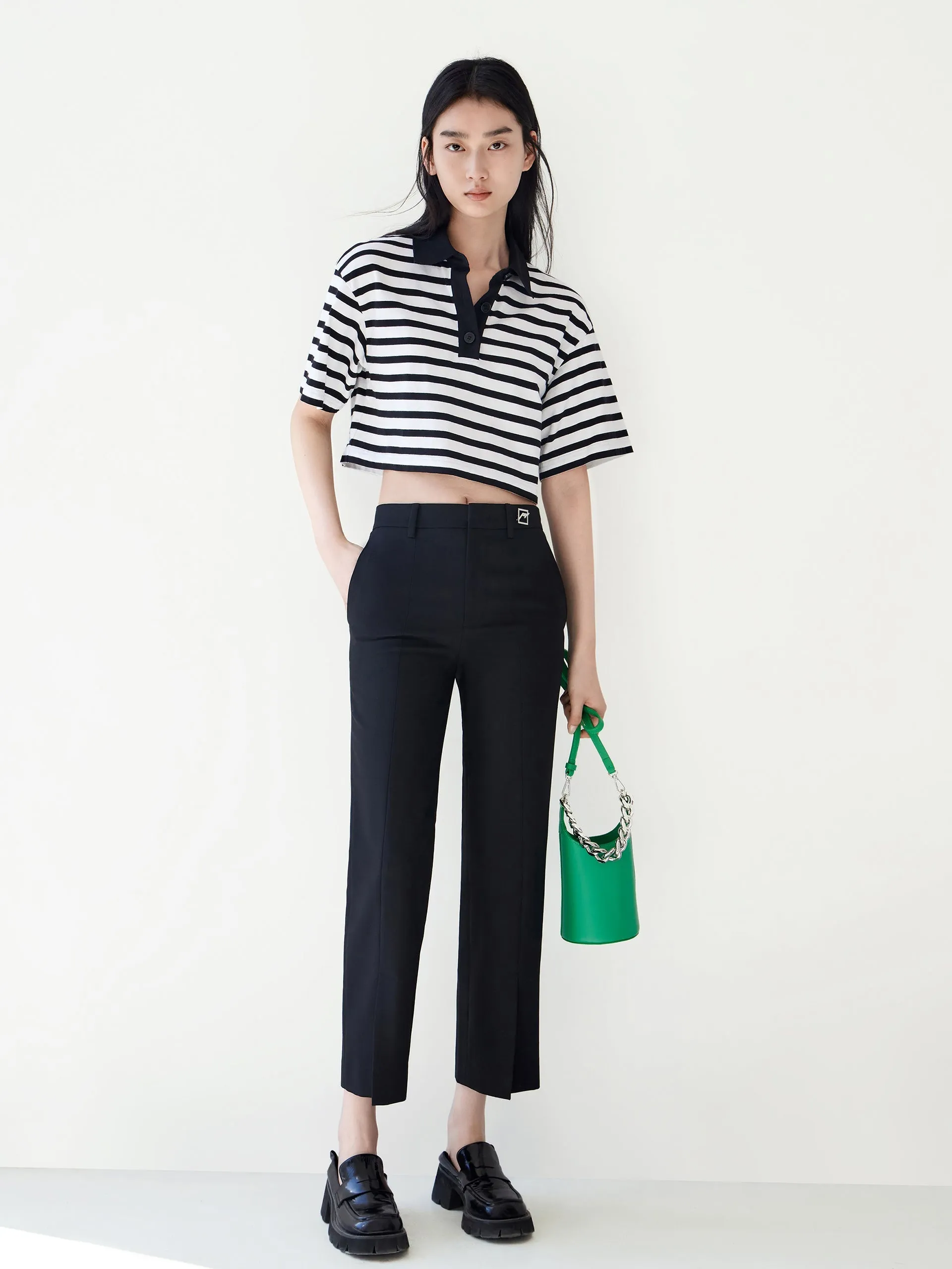 Ankle Length Straight Suit Pants