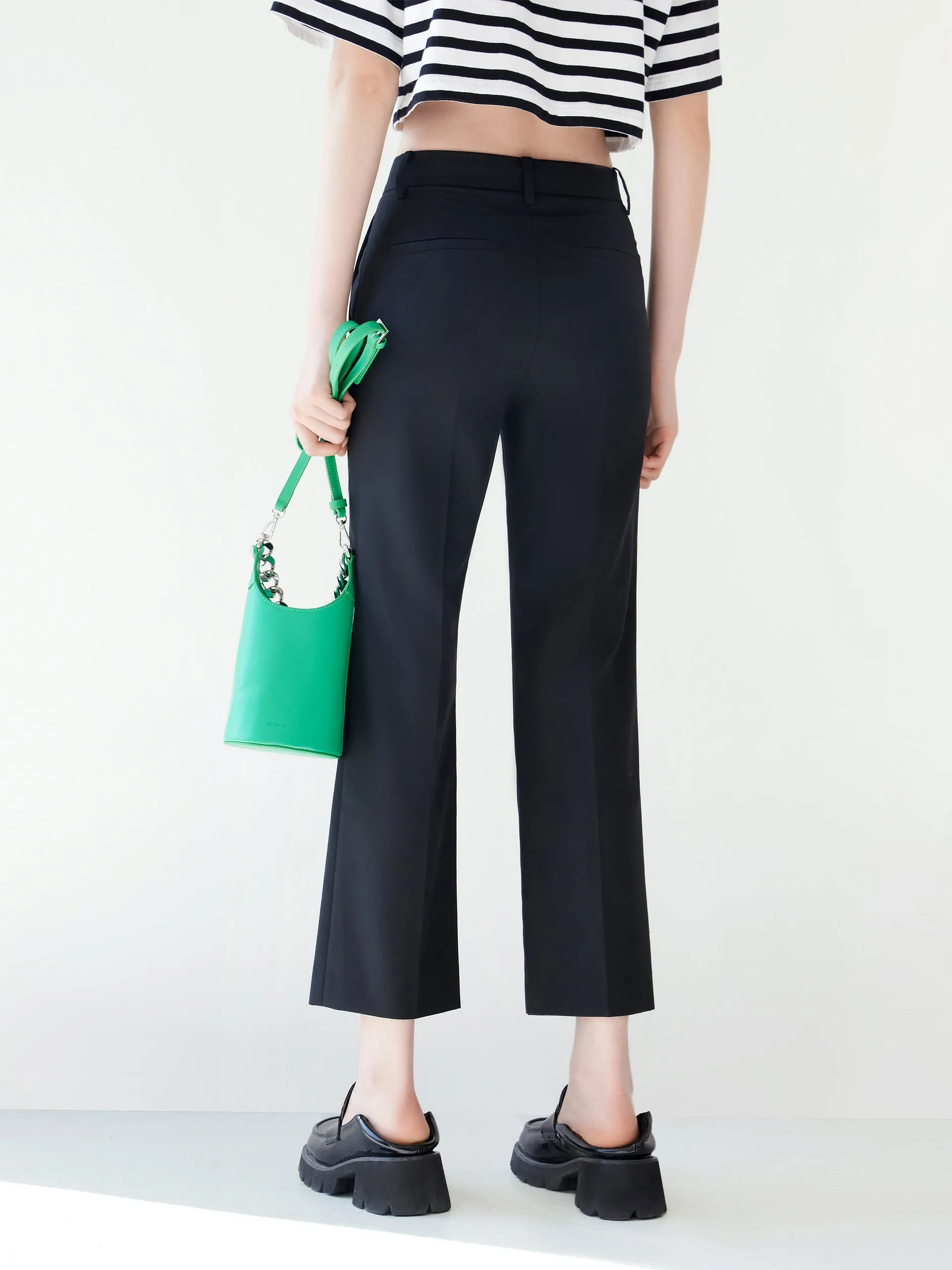 Ankle Length Straight Suit Pants