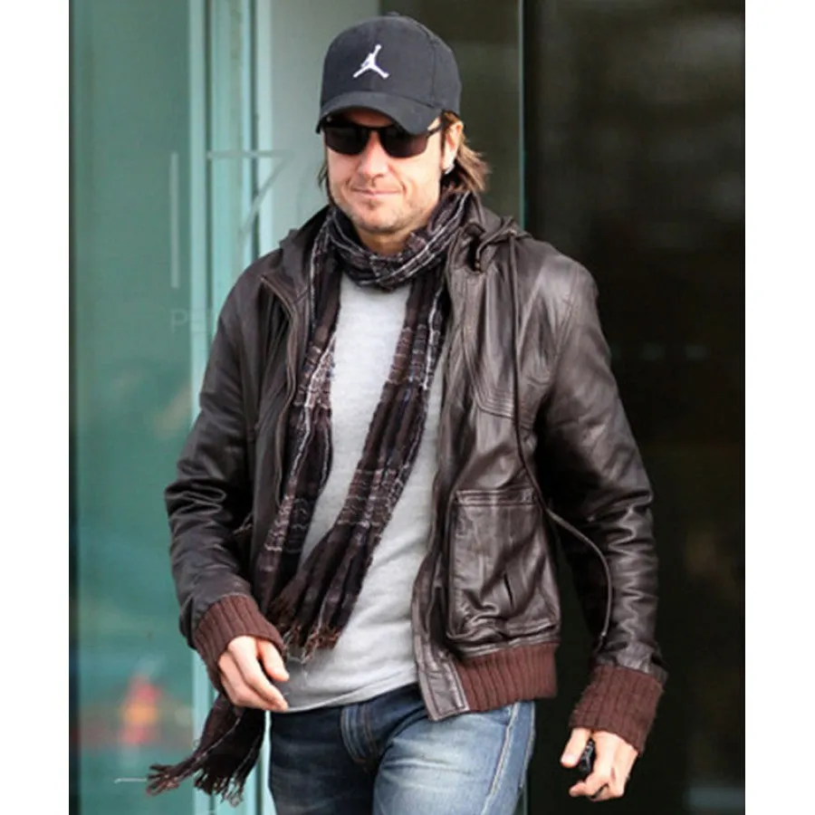 Biker Style Keith Urban Brown  Jacket