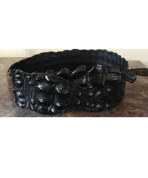 Black Croc Wrap Belt