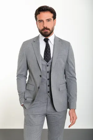 Bojoni Trivento Gray Dayton Classic Slim Fit Suit