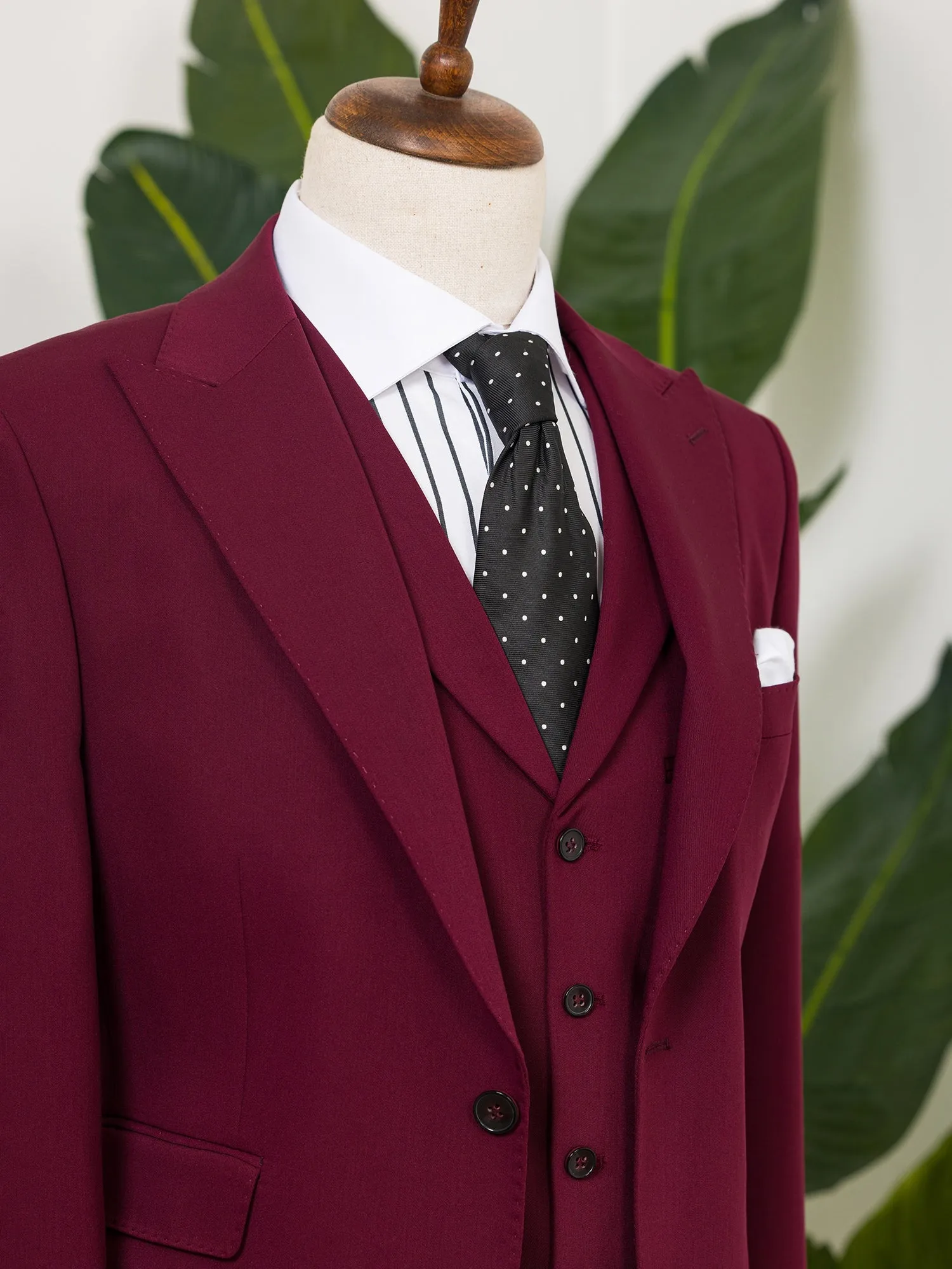 Bordeaux Slim-Fit Suit 3-Piece