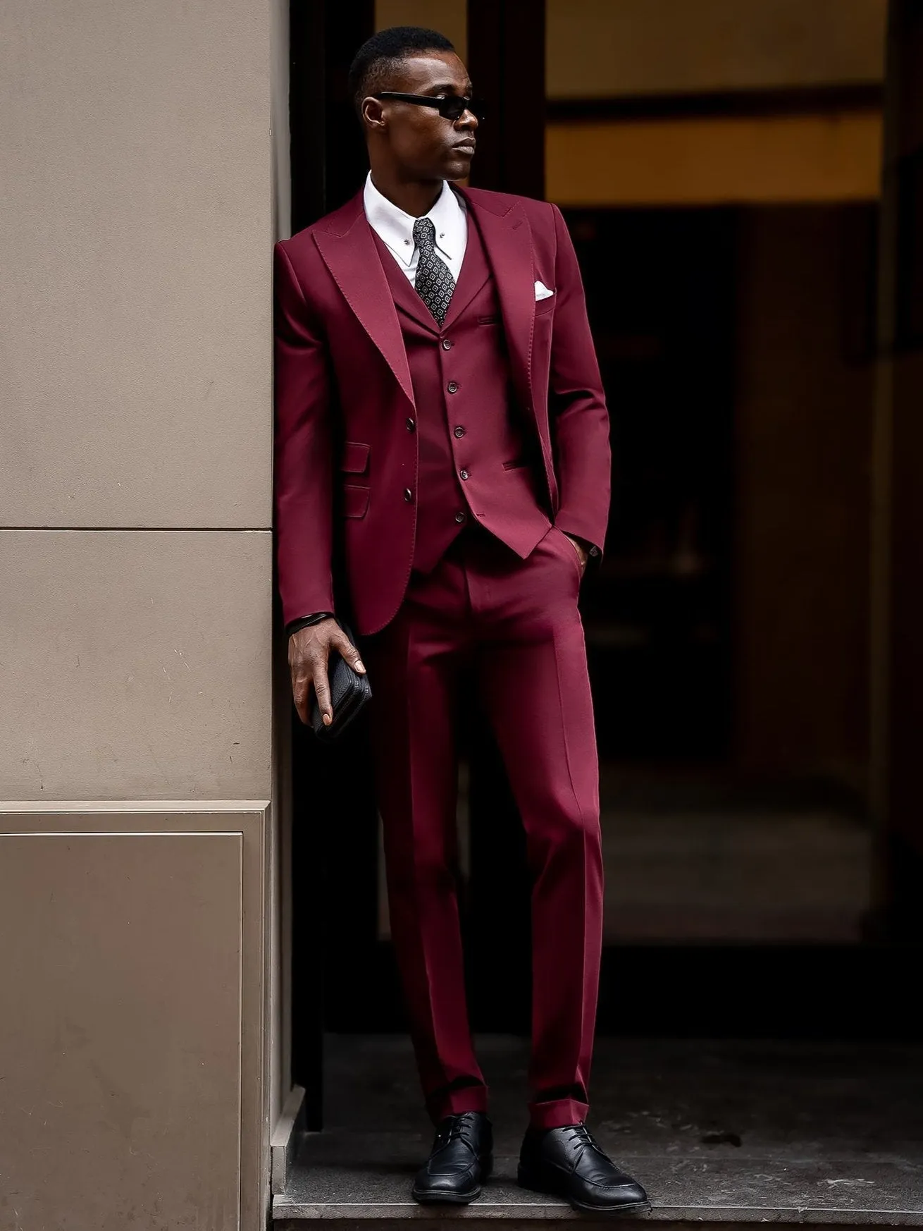 Bordeaux Slim-Fit Suit 3-Piece