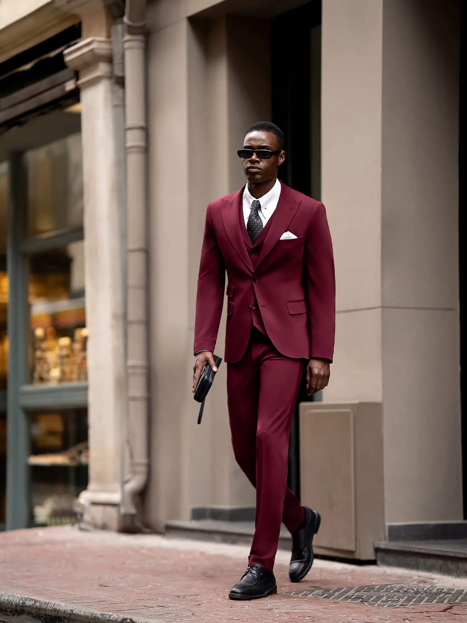 Bordeaux Slim-Fit Suit 3-Piece