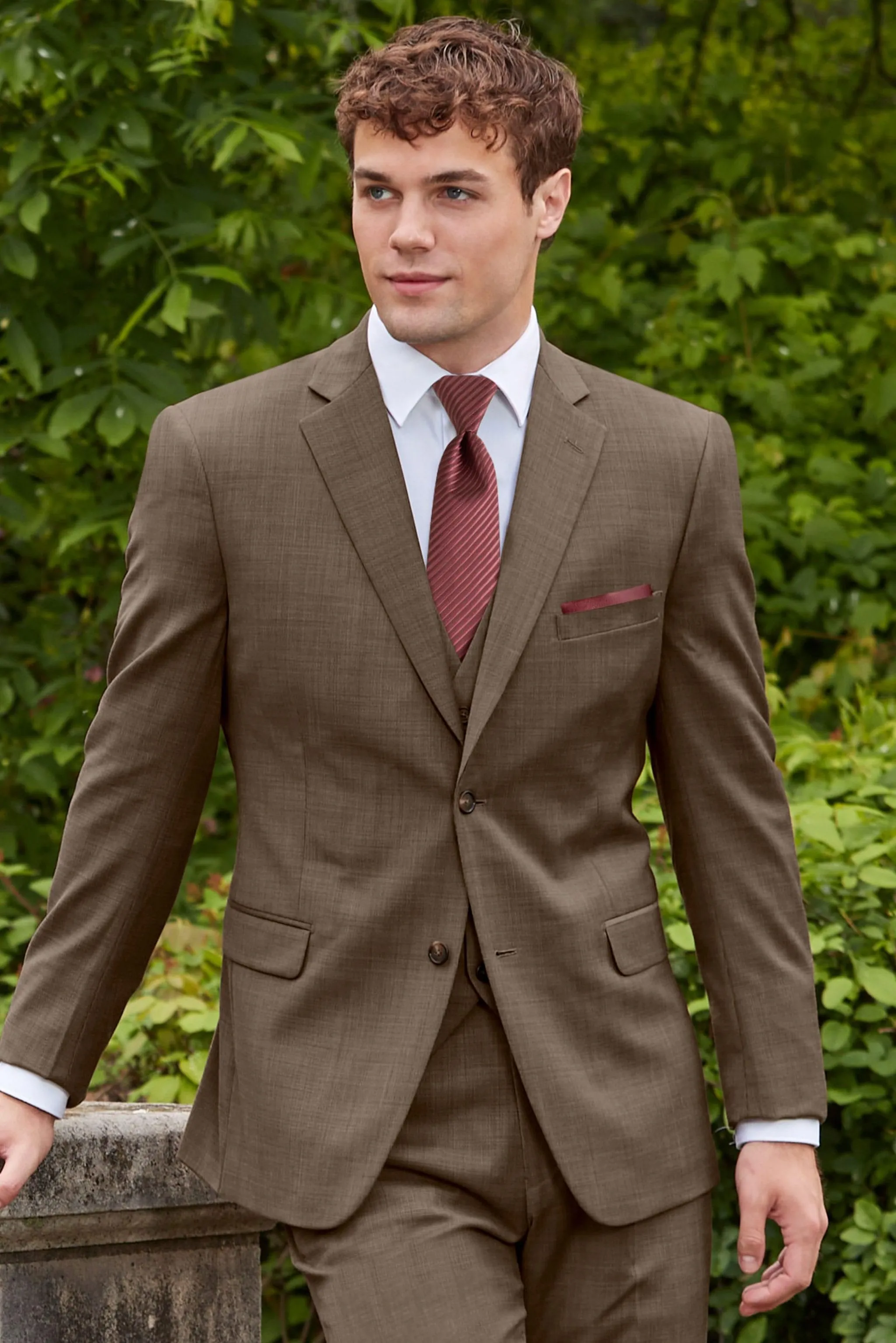 Brown Archer Slim Fit Suit Pants