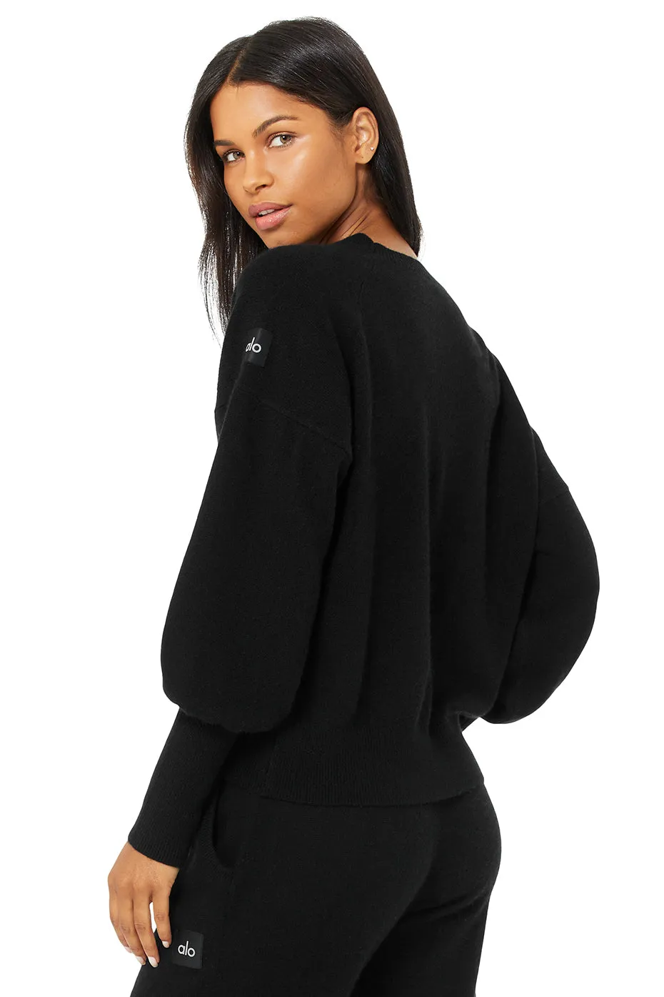 Cashmere Jet Set Crew - Black