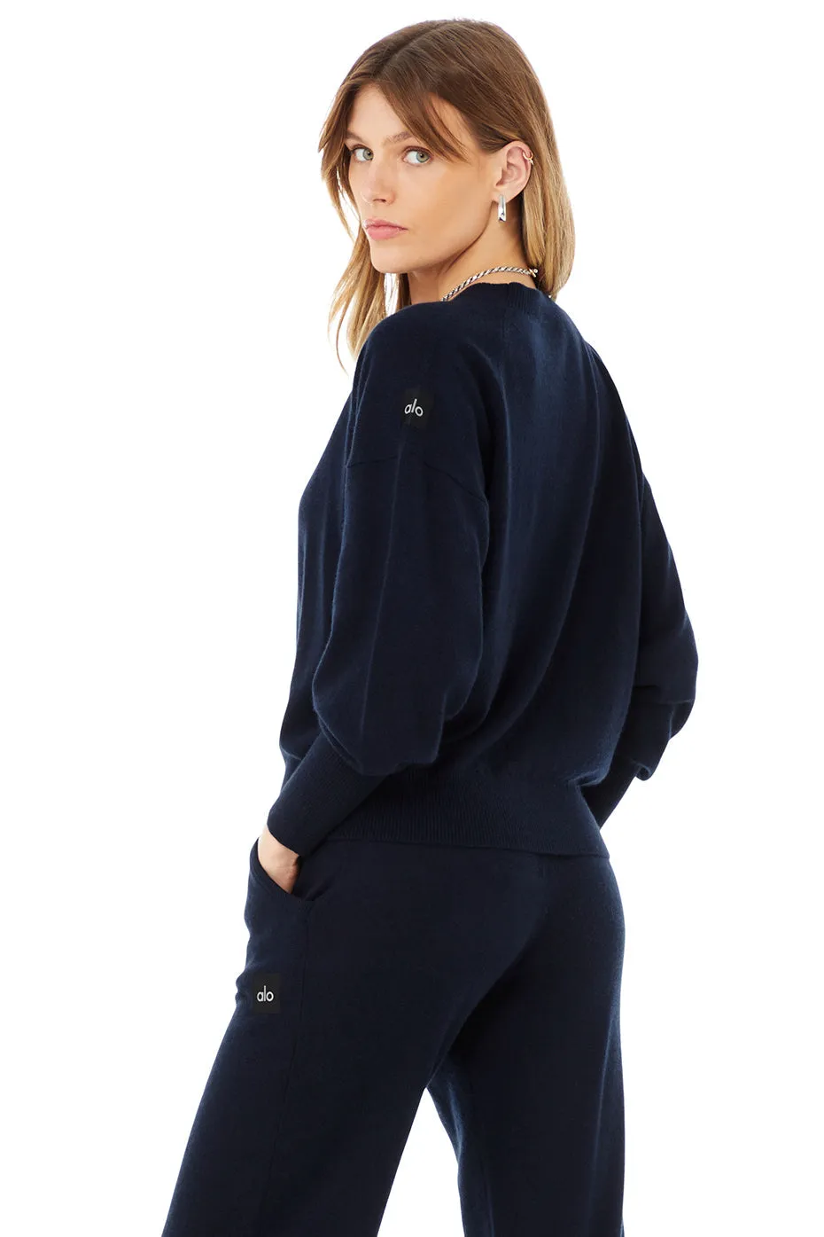 Cashmere Jet Set Crew - Navy