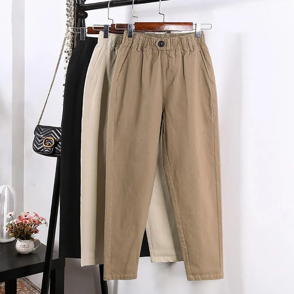 Casual Elastic Waist Cargo Pants