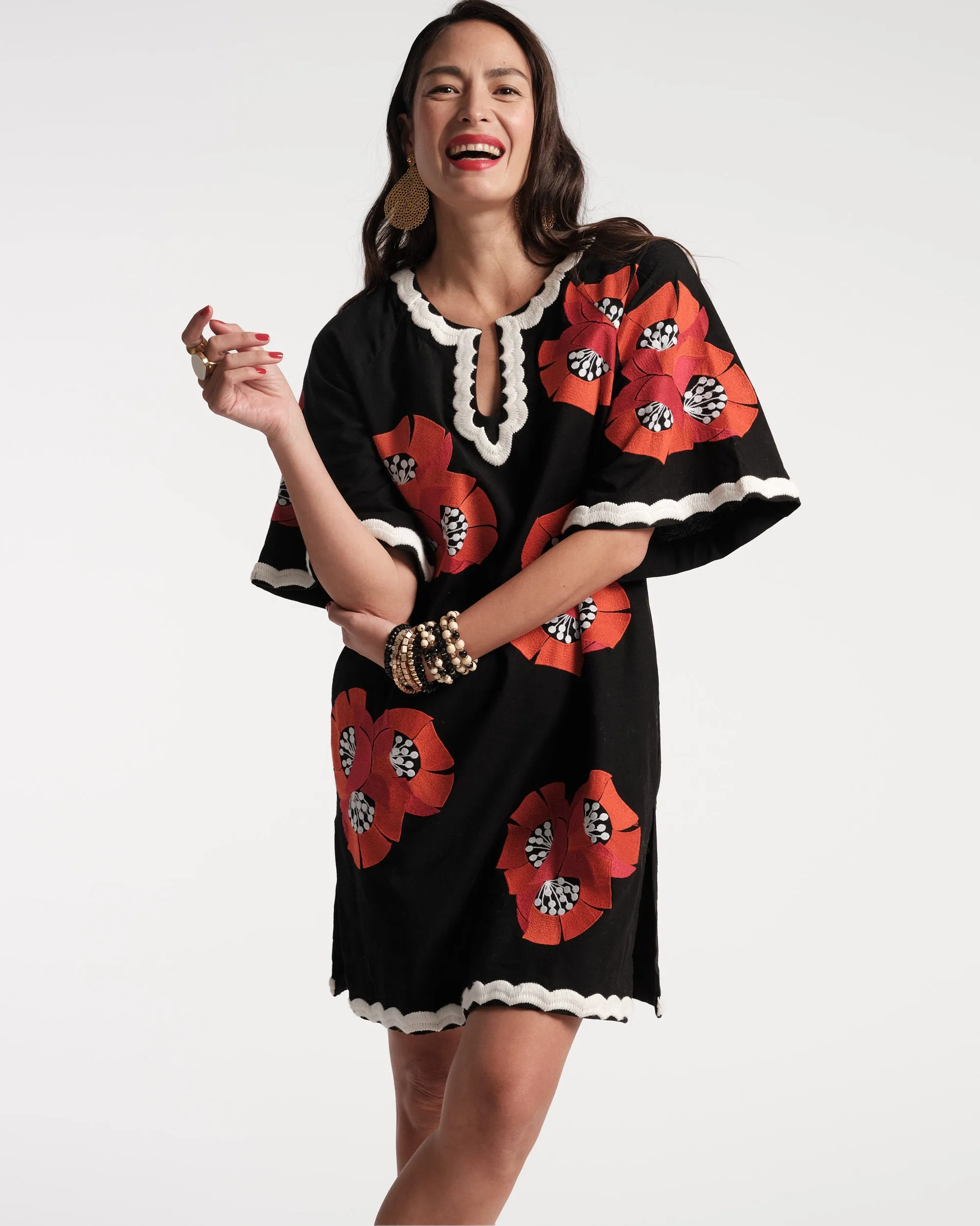 Charming Caftan Mini Japanese Poppy