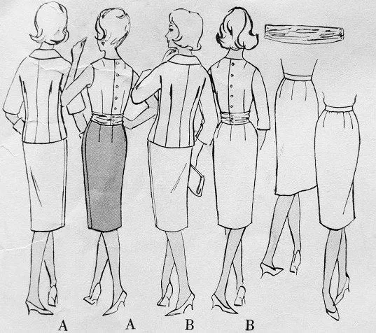 CLASSY 1960 Slim Suit and Blouse Pattern Guy Laroche VOGUE Paris Original 1026 Daytime or Evening Elegance B 34 Vintage Sewing Pattern