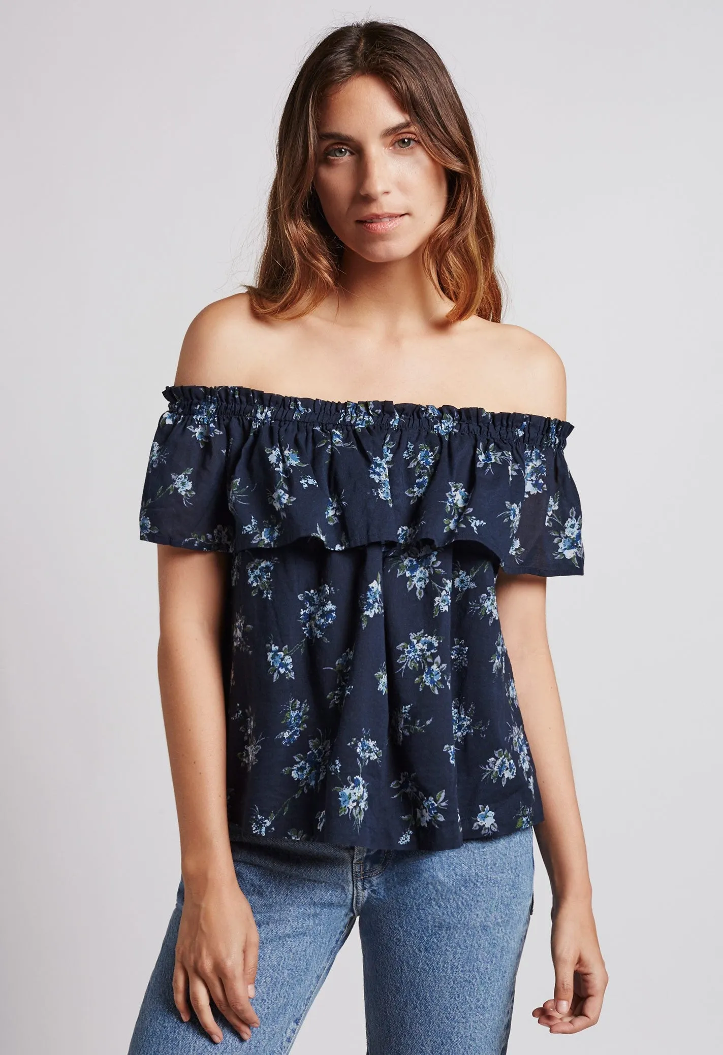 Current Elliott - The Ruffle Top w/ Lining Tossed Floral