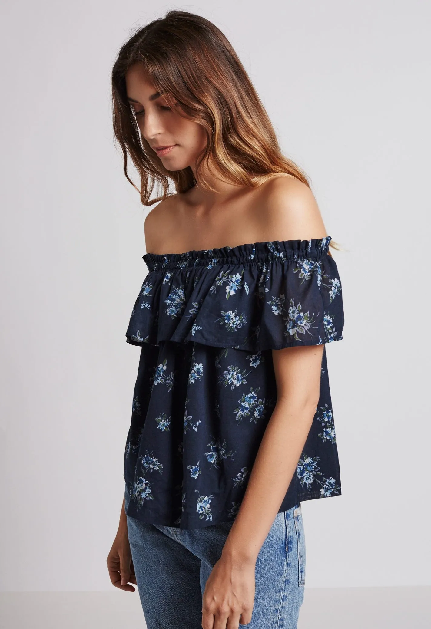 Current Elliott - The Ruffle Top w/ Lining Tossed Floral