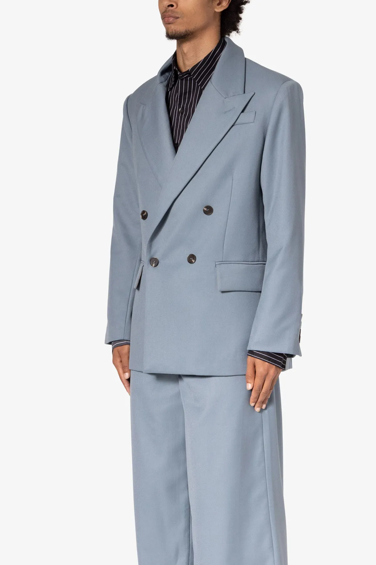 Double Breasted Suit Jacket - Teal