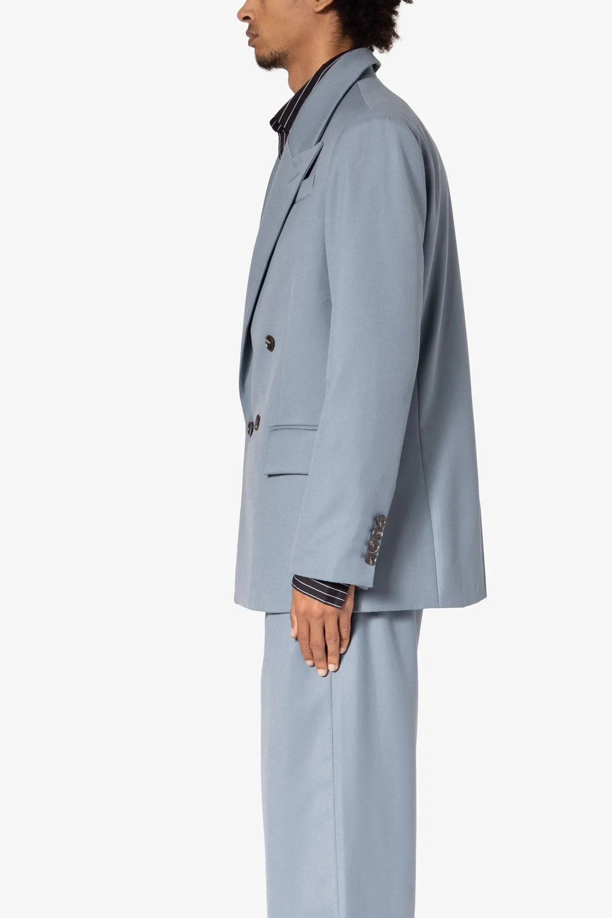 Double Breasted Suit Jacket - Teal