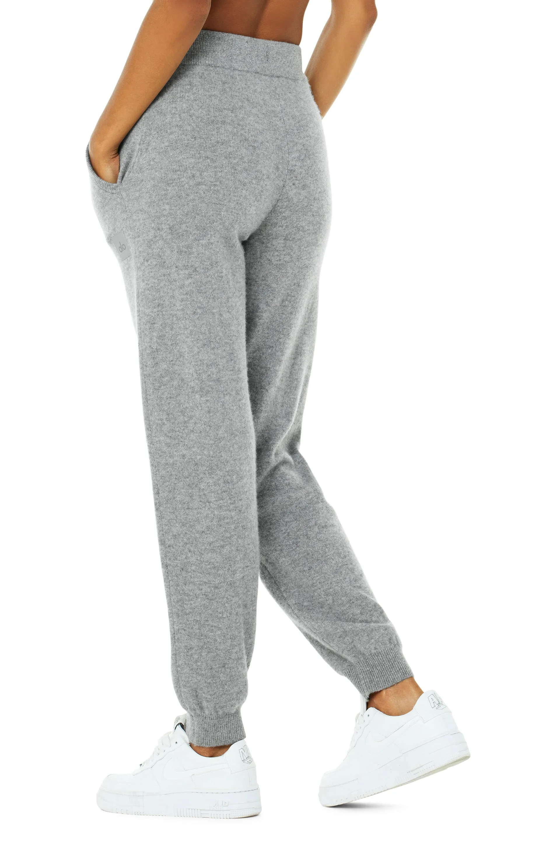 High-Waist Cashmere Jet Set Pant - Dove Grey Heather