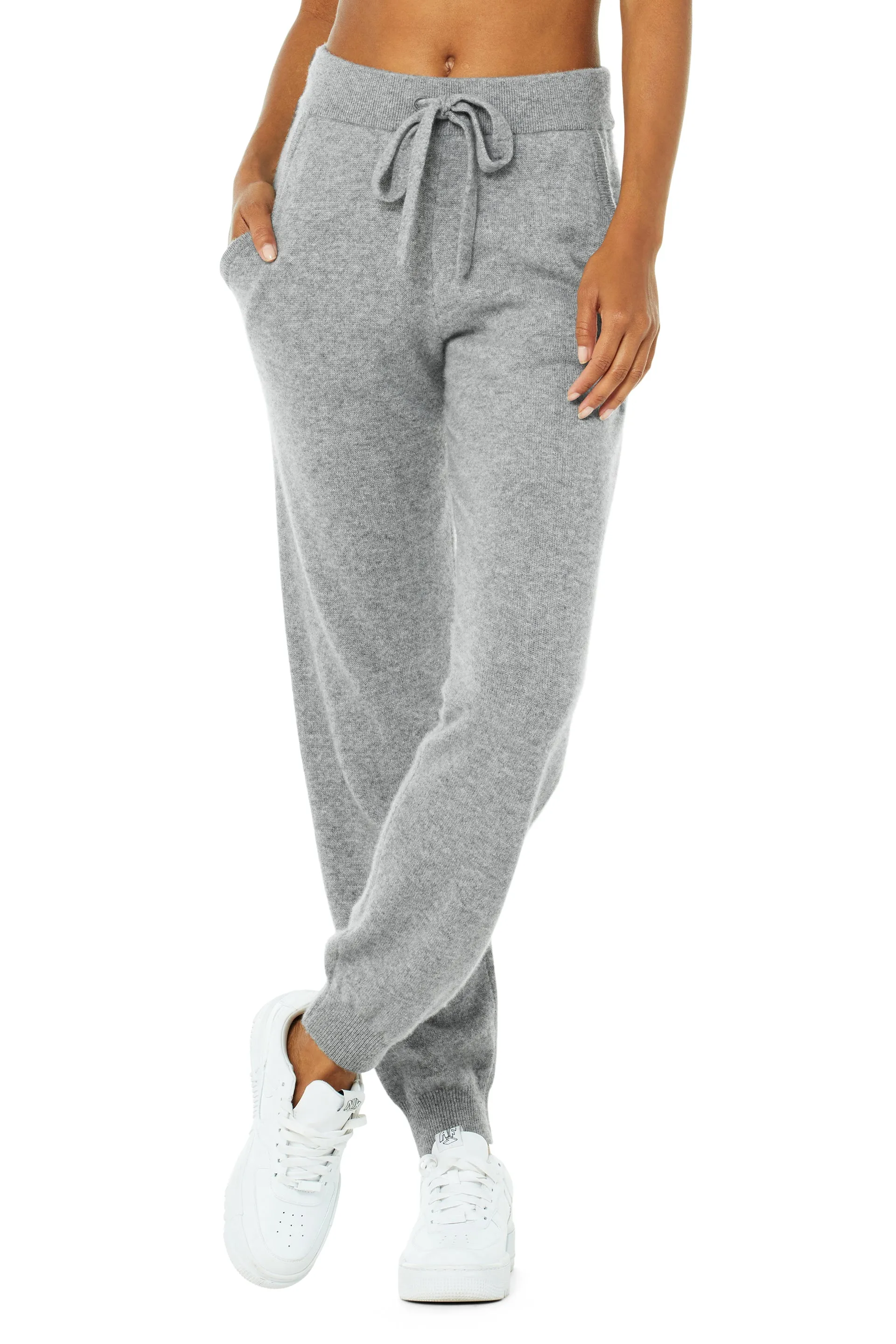 High-Waist Cashmere Jet Set Pant - Dove Grey Heather