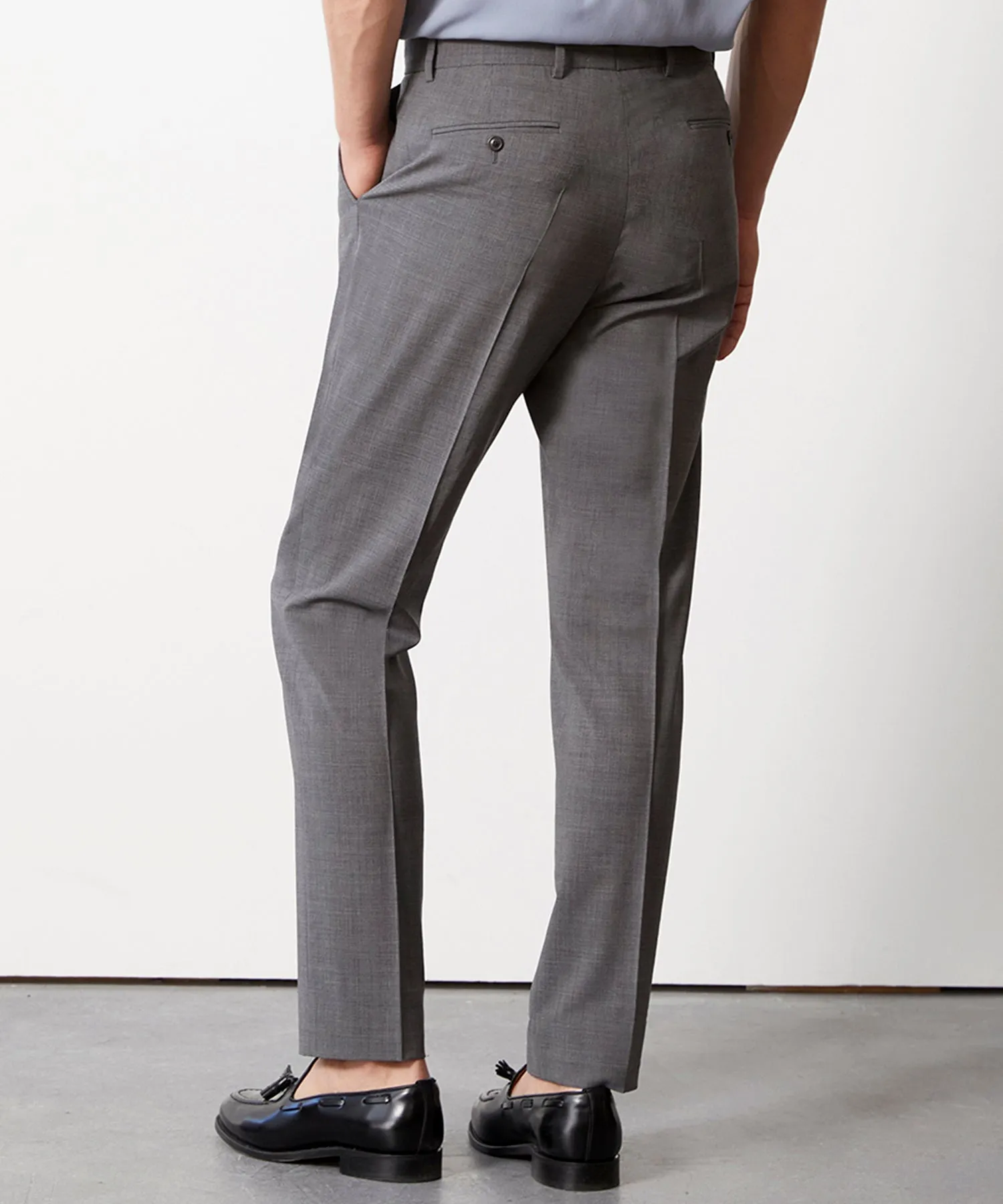 Italian Tropical Wool Sutton Trouser in Charcoal