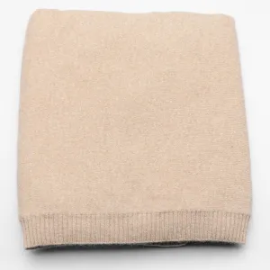 Let's GO 100% Pure Cashmere Luxe Travel Blanket, Biscuit