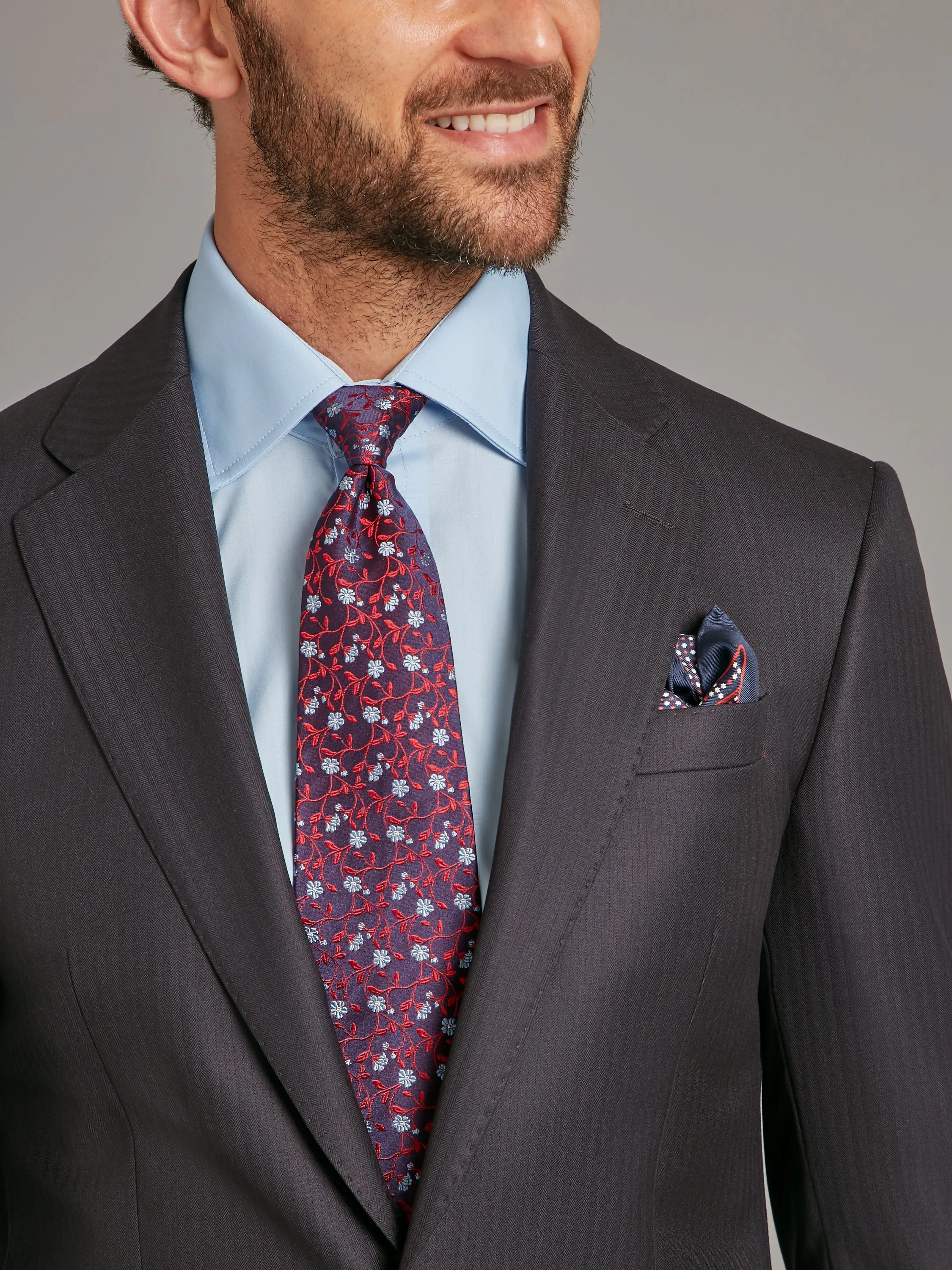 Lightweight Astell Suit - Midnight Navy Herringbone