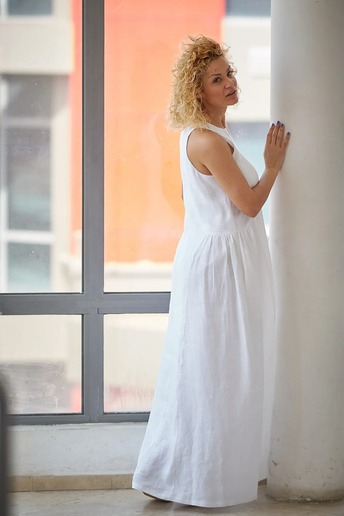 Linen Floor Length Gown