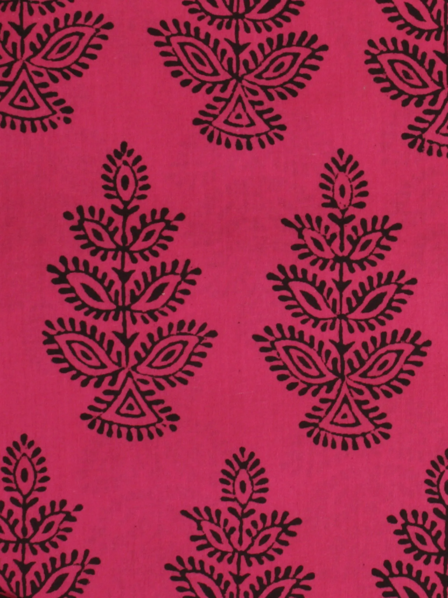 Magenta Pink Black Bagh Printed Cotton Fabric Per Meter - F005F2091