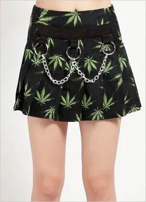 MARY CHAIN PLEATED SKIRT GRASS