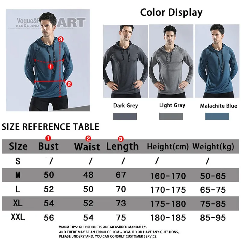 Men Running Hoodie Outdoor Sport Hooded Sweatshirt Gym Bodybuilding Fitness Joggers Training Athletic Clothing Outwear Shirt Top