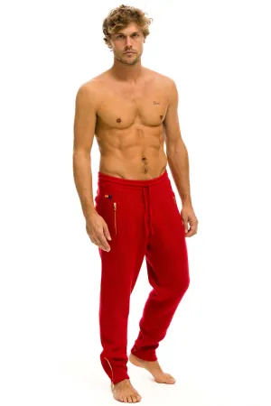 MEN'S VINTAGE CABIN CASHMERE SWEATER PANT - CHERRY