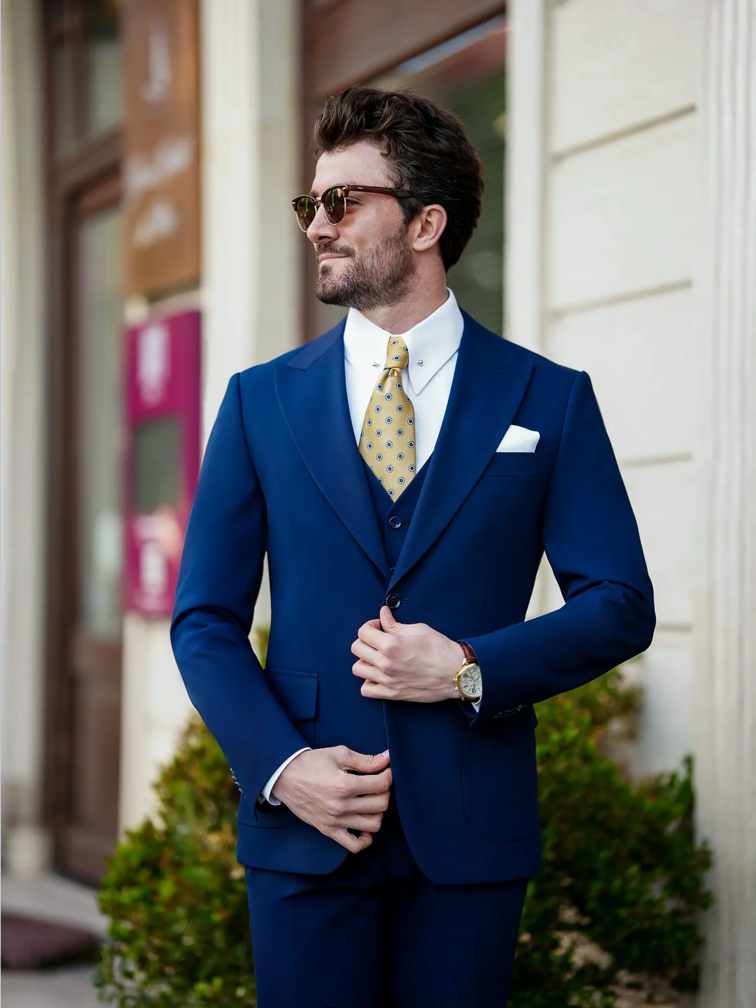 Navy Slim-Fit Suit 3-Piece