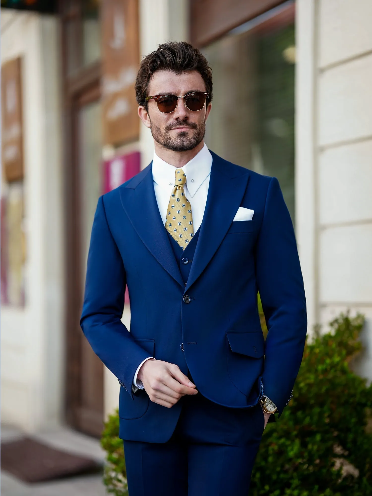 Navy Slim-Fit Suit 3-Piece