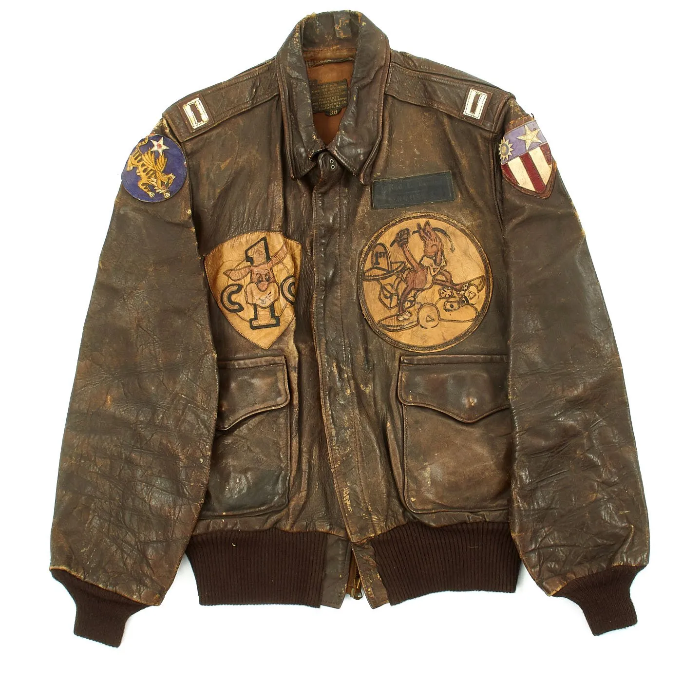 Original U.S. WWII 1st Combat Cargo Squadron Named Officer A-2 Flight Jacket - China Air Task Force