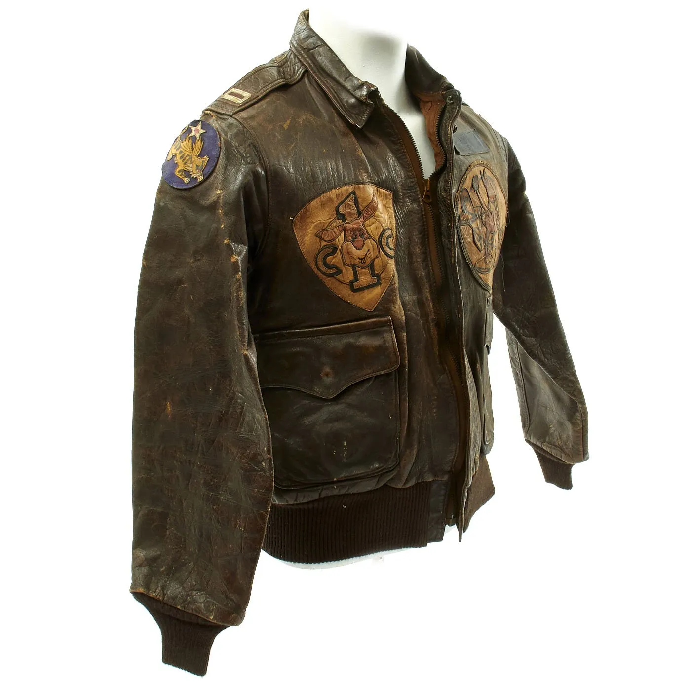 Original U.S. WWII 1st Combat Cargo Squadron Named Officer A-2 Flight Jacket - China Air Task Force