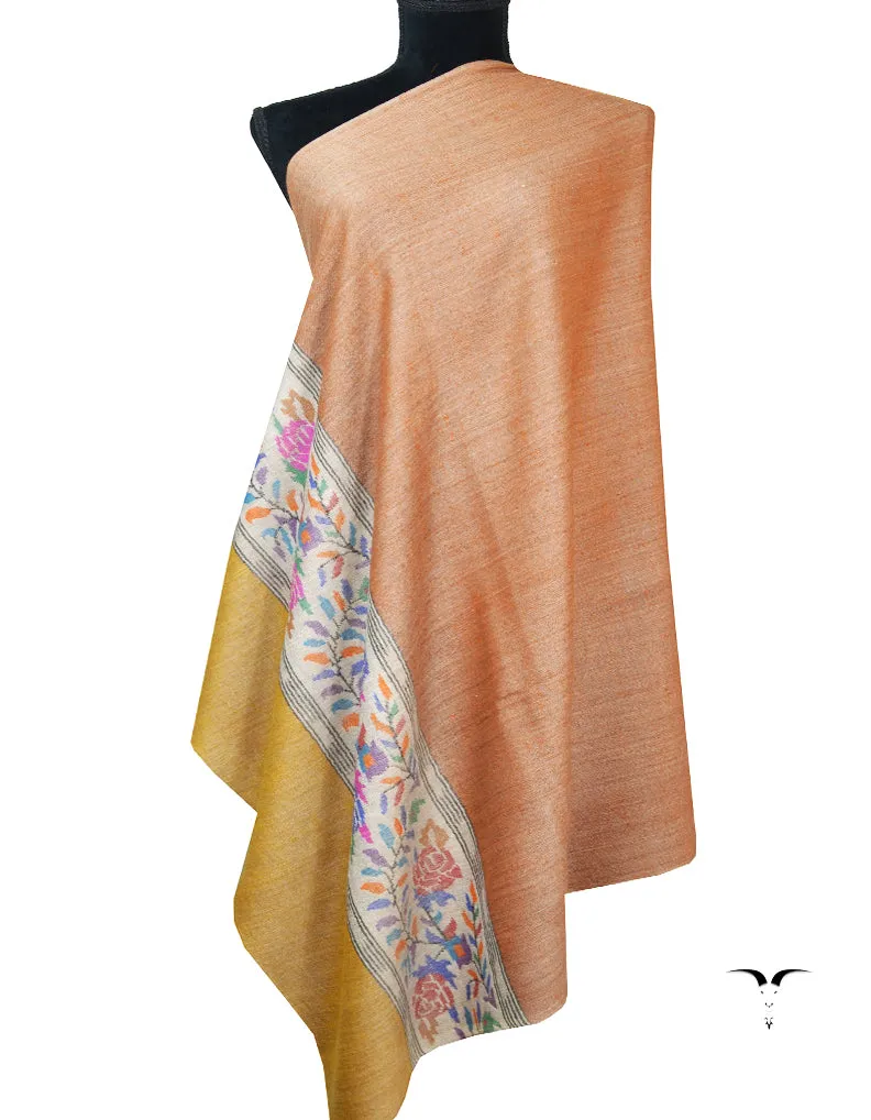 Pastel Orange Kani Pashmina Shawl 7030