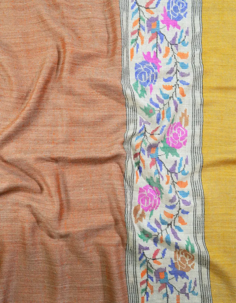 Pastel Orange Kani Pashmina Shawl 7030