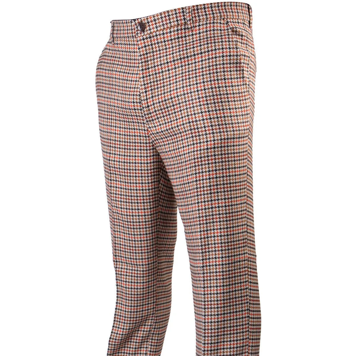 Plaid Orange Brown Houndstooth Pants