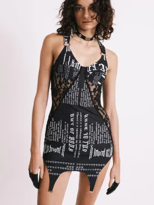 PRINT GARTER MINI DRESS