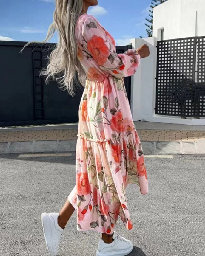 Printed Loose Fashion Long Sleeve Dress