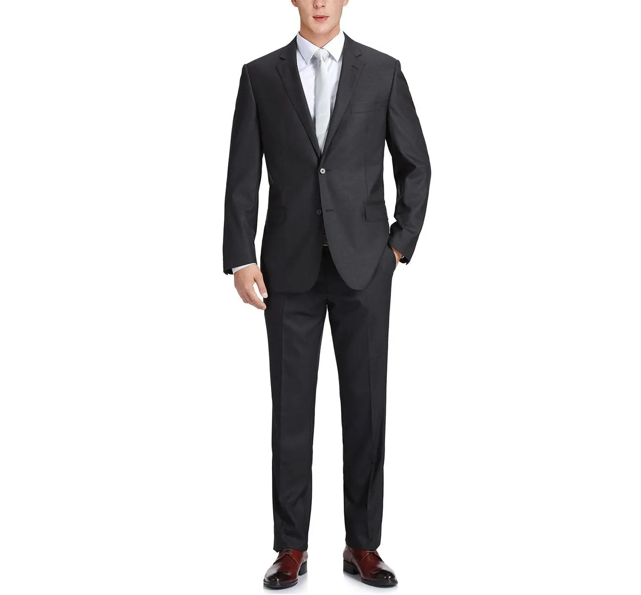 RENOIR 2-Button Slim Fit Notch Lapel Wool Suit 555-3