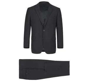 RENOIR Black 2-Piece Classic Fit Single Breasted Notch Lapel Suit 201-1