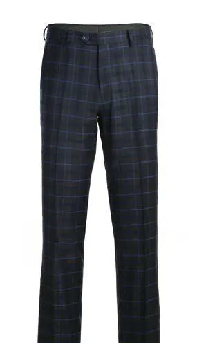 RENOIR Blue 2-Piece Slim Fit Checked Suit 293-27