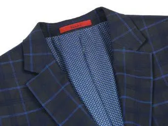 RENOIR Blue 2-Piece Slim Fit Checked Suit 293-27