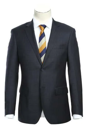 RENOIR Navy 2-Piece Slim Fit Wool Suit 564-5