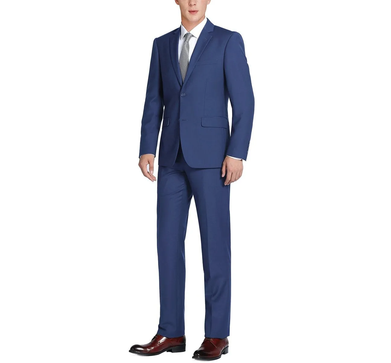 RENOIR Royal Blue 2-Piece Classic Fit Single Breasted Notch Lapel Suit 201-20