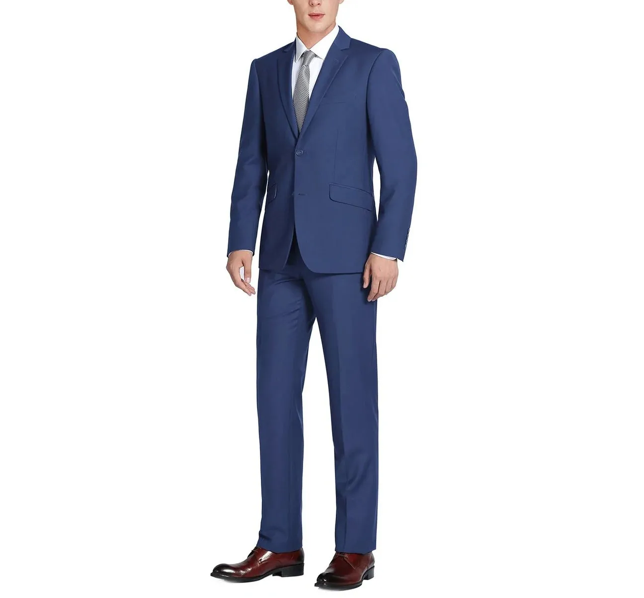 RENOIR Royal Blue 2-Piece Slim Fit Single Breasted Notch Lapel Suit 201-20