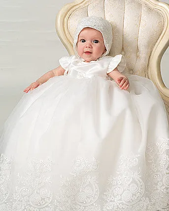 Sarah Louise - Silk Christening gown, ivory, 6 months 001144