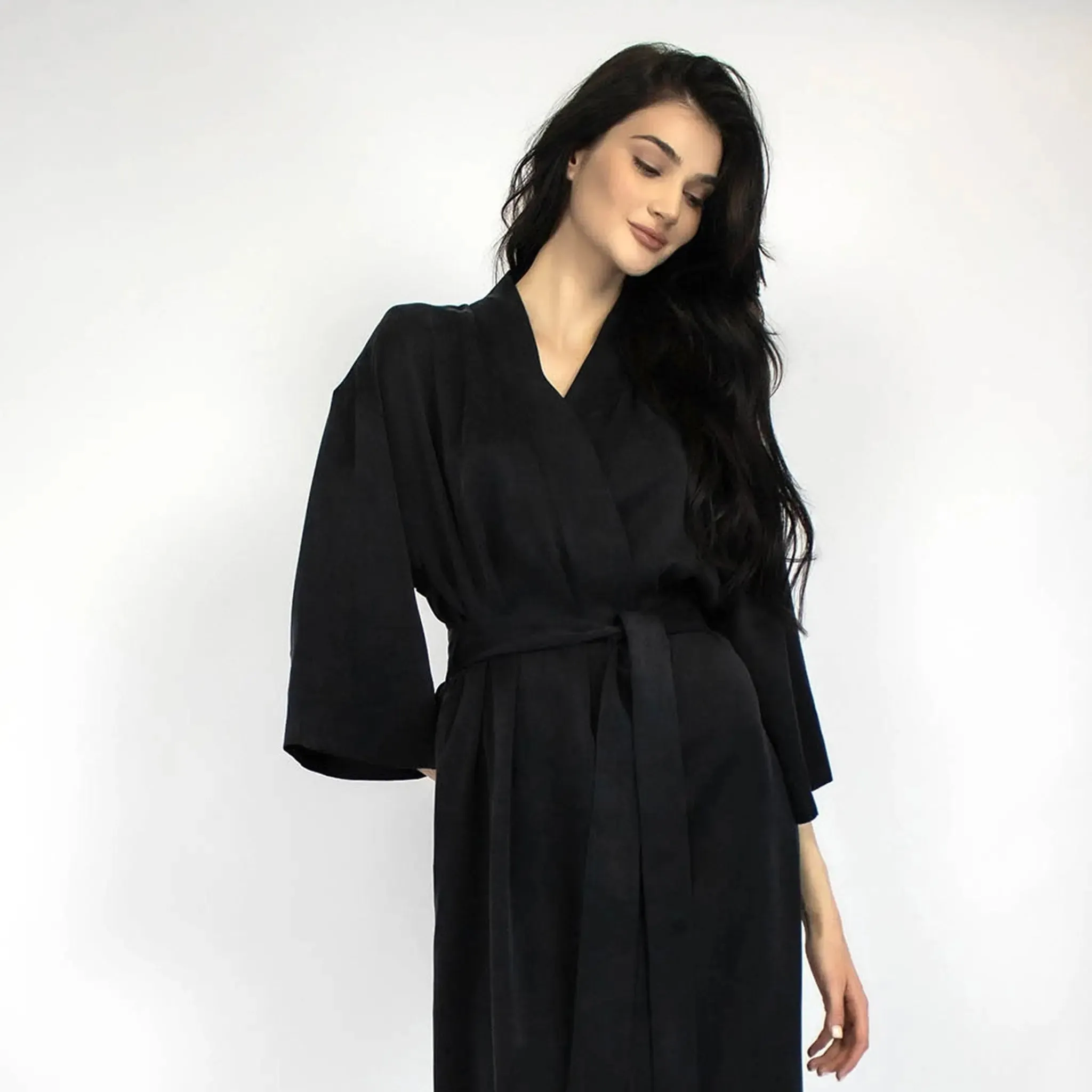 Silk Dreamscape Short Kimono Robe